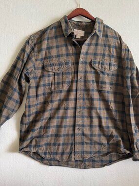 CC Filson Co Alaskan Guide Flannel Shirt Button Up Size XXL Heavy Weight Brown